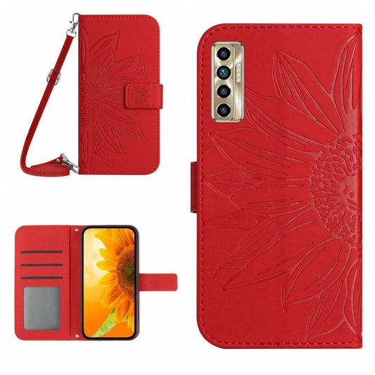 Skin Feel Sun Flower Pattern Flip Leather Phone Case with Lanyard, For Tecno Camon 17P, For Tecno Camon 18 / 18 P, For Tecno Camon 18i, For Tecno Camon 19 Pro
