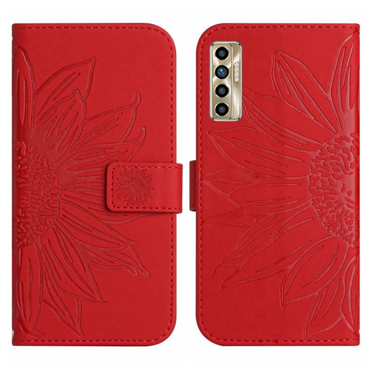 Skin Feel Sun Flower Pattern Flip Leather Phone Case with Lanyard, For Tecno Camon 17P, For Tecno Camon 18 / 18 P, For Tecno Camon 18i, For Tecno Camon 19 Pro