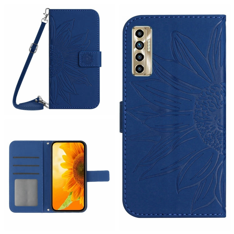 Skin Feel Sun Flower Pattern Flip Leather Phone Case with Lanyard, For Tecno Camon 17P, For Tecno Camon 18 / 18 P, For Tecno Camon 18i, For Tecno Camon 19 Pro