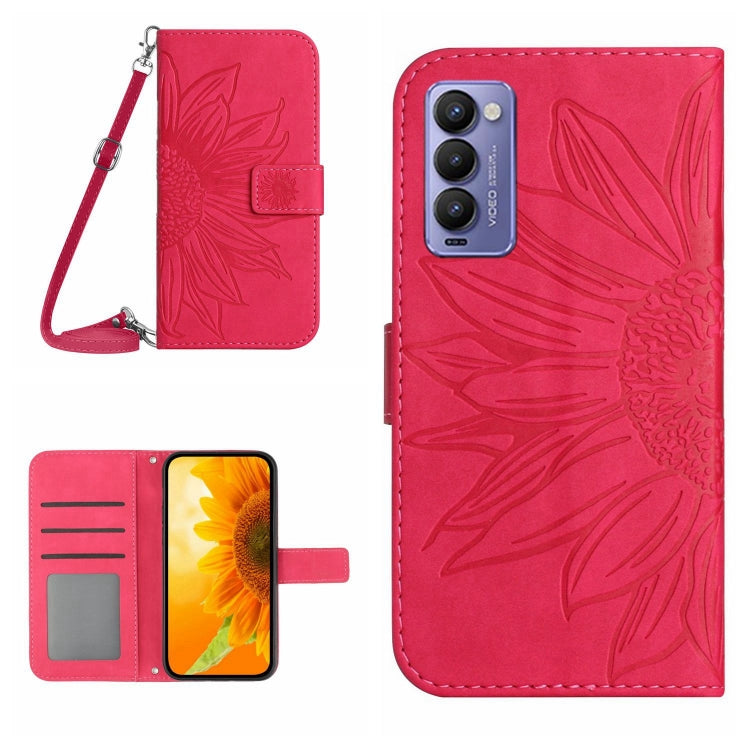 Skin Feel Sun Flower Pattern Flip Leather Phone Case with Lanyard, For Tecno Camon 17P, For Tecno Camon 18 / 18 P, For Tecno Camon 18i, For Tecno Camon 19 Pro