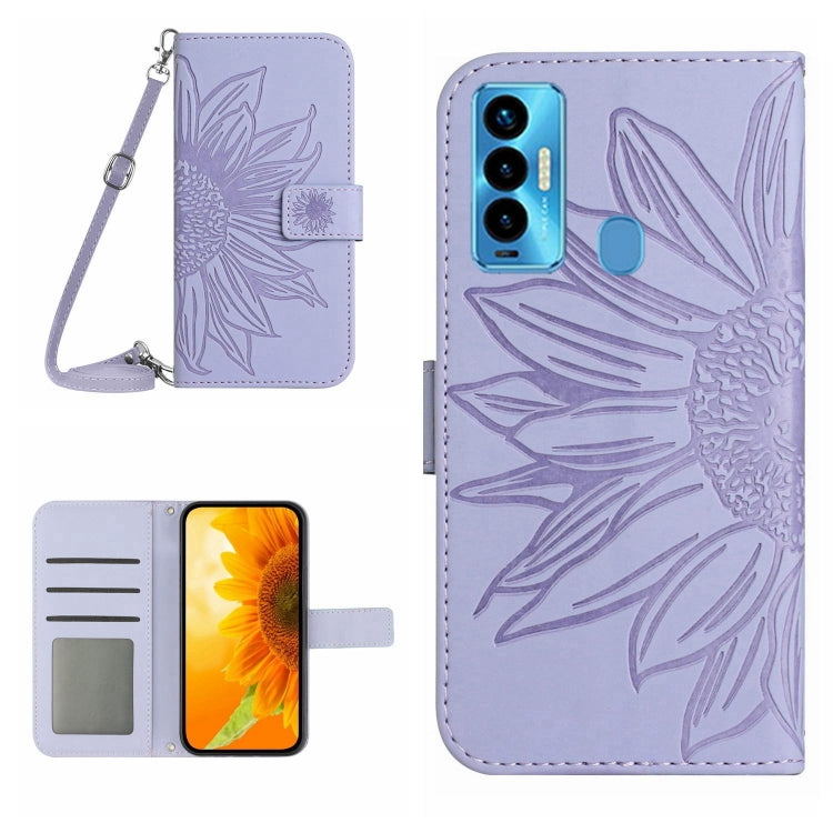 Skin Feel Sun Flower Pattern Flip Leather Phone Case with Lanyard, For Tecno Camon 17P, For Tecno Camon 18 / 18 P, For Tecno Camon 18i, For Tecno Camon 19 Pro