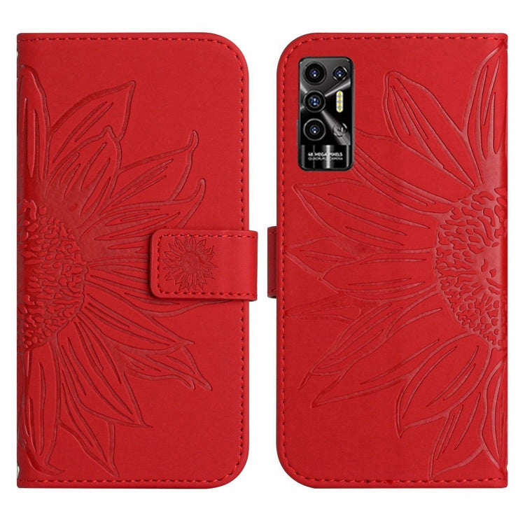 Skin Feel Sun Flower Pattern Flip Leather Phone Case with Lanyard, For Tecno Pova 2, For Tecno Spark 8, For Tecno Spark Go 2022 / Spark 8C