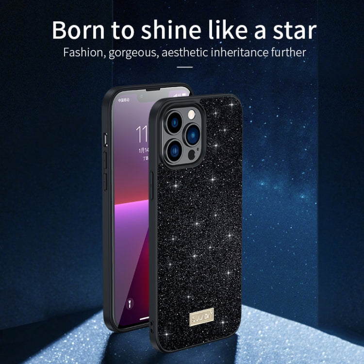 SULADA PC+TPU Leather Glitter Phone Case, For iPhone 14, For iPhone 14 Plus, For iPhone 14 Pro, For iPhone 14 Pro Max