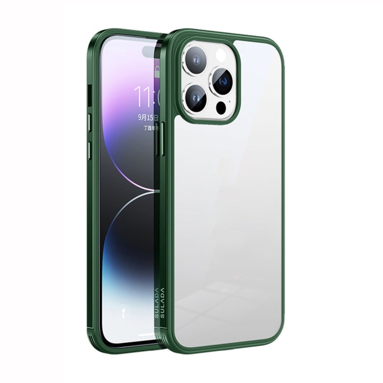 SULADA Metal Frame + Nano Glass + TPU Phone Case, For iPhone 14, For iPhone 14 Plus, For iPhone 14 Pro, For iPhone 14 Pro Max