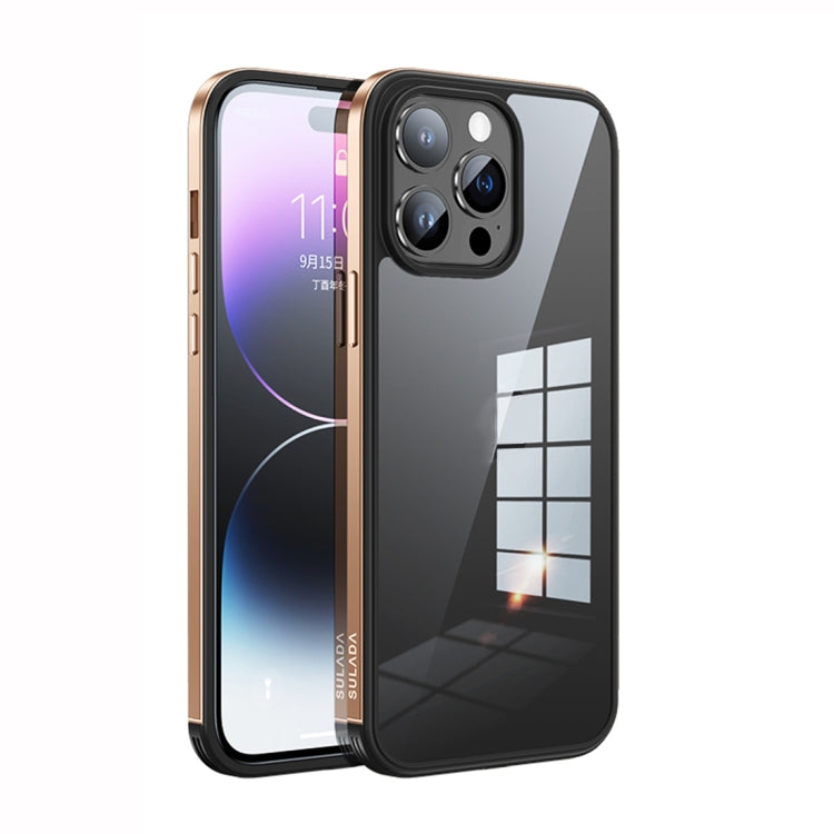 SULADA Metal Frame + Nano Glass + TPU Phone Case, For iPhone 14, For iPhone 14 Plus, For iPhone 14 Pro, For iPhone 14 Pro Max