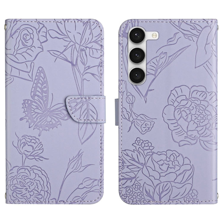 HT03 Skin Feel Butterfly Embossed Flip Leather Phone Case, For Samsung Galaxy S23+ 5G, For Sharp Aquos Sense7 SH-V48, For Xiaomi 12 Lite NE, For Samsung Galaxy A04E, For Samsung Galaxy A14 5G, For OnePlus Nord N300