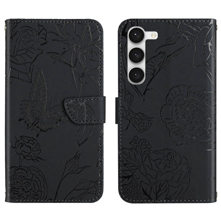 HT03 Skin Feel Butterfly Embossed Flip Leather Phone Case, For Samsung Galaxy S23+ 5G, For Sharp Aquos Sense7 SH-V48, For Xiaomi 12 Lite NE, For Samsung Galaxy A04E, For Samsung Galaxy A14 5G, For OnePlus Nord N300