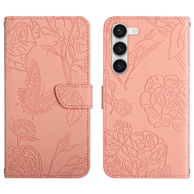 HT03 Skin Feel Butterfly Embossed Flip Leather Phone Case, For Samsung Galaxy S23+ 5G, For Sharp Aquos Sense7 SH-V48, For Xiaomi 12 Lite NE, For Samsung Galaxy A04E, For Samsung Galaxy A14 5G, For OnePlus Nord N300