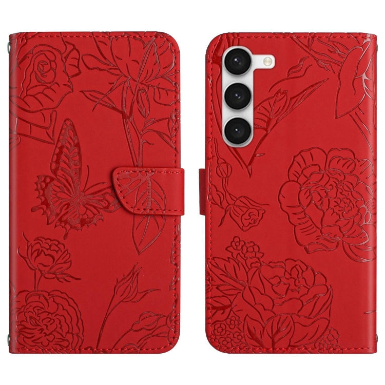 HT03 Skin Feel Butterfly Embossed Flip Leather Phone Case, For Samsung Galaxy S23+ 5G, For Sharp Aquos Sense7 SH-V48, For Xiaomi 12 Lite NE, For Samsung Galaxy A04E, For Samsung Galaxy A14 5G, For OnePlus Nord N300