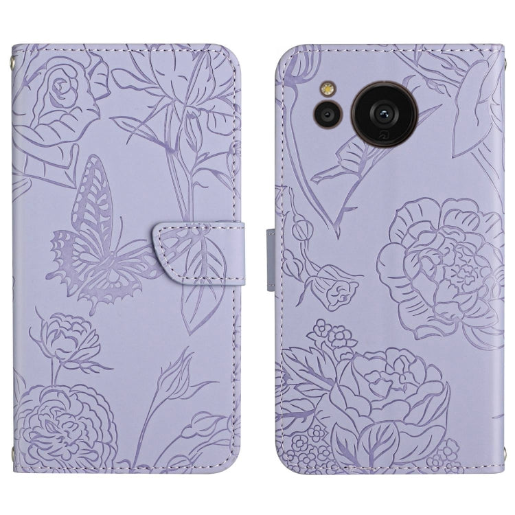 HT03 Skin Feel Butterfly Embossed Flip Leather Phone Case, For Samsung Galaxy S23+ 5G, For Sharp Aquos Sense7 SH-V48, For Xiaomi 12 Lite NE, For Samsung Galaxy A04E, For Samsung Galaxy A14 5G, For OnePlus Nord N300