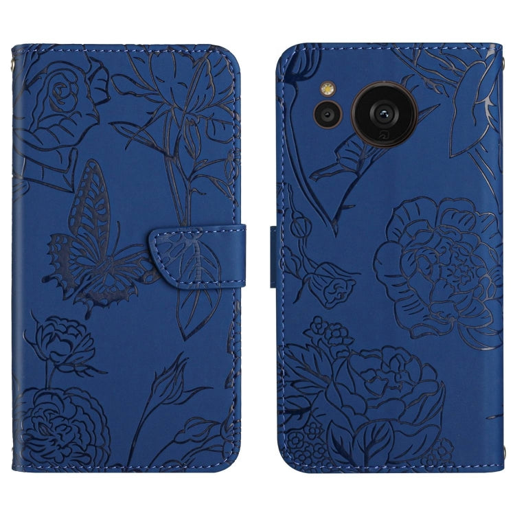 HT03 Skin Feel Butterfly Embossed Flip Leather Phone Case, For Samsung Galaxy S23+ 5G, For Sharp Aquos Sense7 SH-V48, For Xiaomi 12 Lite NE, For Samsung Galaxy A04E, For Samsung Galaxy A14 5G, For OnePlus Nord N300