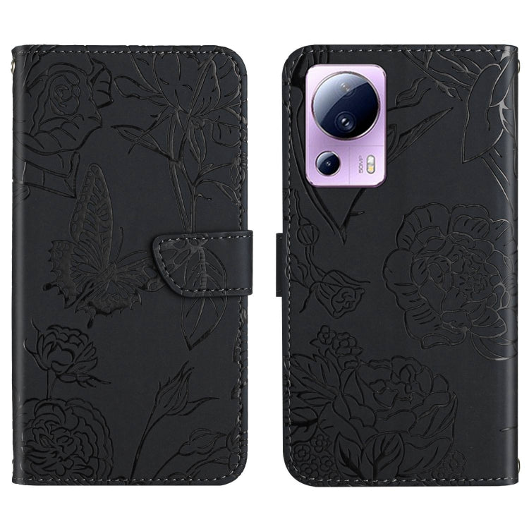 HT03 Skin Feel Butterfly Embossed Flip Leather Phone Case, For Samsung Galaxy S23+ 5G, For Sharp Aquos Sense7 SH-V48, For Xiaomi 12 Lite NE, For Samsung Galaxy A04E, For Samsung Galaxy A14 5G, For OnePlus Nord N300
