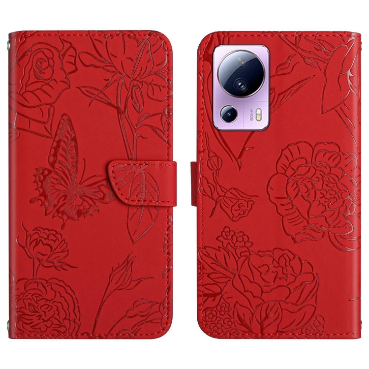 HT03 Skin Feel Butterfly Embossed Flip Leather Phone Case, For Samsung Galaxy S23+ 5G, For Sharp Aquos Sense7 SH-V48, For Xiaomi 12 Lite NE, For Samsung Galaxy A04E, For Samsung Galaxy A14 5G, For OnePlus Nord N300