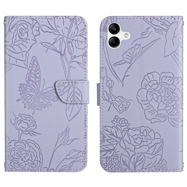 HT03 Skin Feel Butterfly Embossed Flip Leather Phone Case, For Samsung Galaxy S23+ 5G, For Sharp Aquos Sense7 SH-V48, For Xiaomi 12 Lite NE, For Samsung Galaxy A04E, For Samsung Galaxy A14 5G, For OnePlus Nord N300
