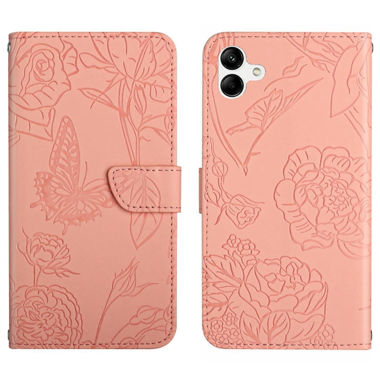 HT03 Skin Feel Butterfly Embossed Flip Leather Phone Case, For Samsung Galaxy S23+ 5G, For Sharp Aquos Sense7 SH-V48, For Xiaomi 12 Lite NE, For Samsung Galaxy A04E, For Samsung Galaxy A14 5G, For OnePlus Nord N300