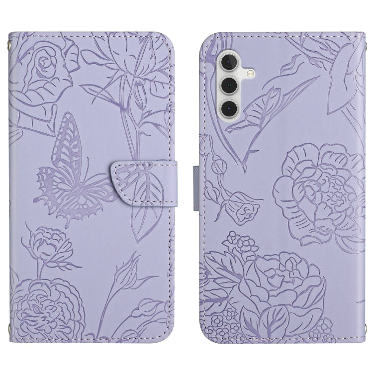 HT03 Skin Feel Butterfly Embossed Flip Leather Phone Case, For Samsung Galaxy S23+ 5G, For Sharp Aquos Sense7 SH-V48, For Xiaomi 12 Lite NE, For Samsung Galaxy A04E, For Samsung Galaxy A14 5G, For OnePlus Nord N300