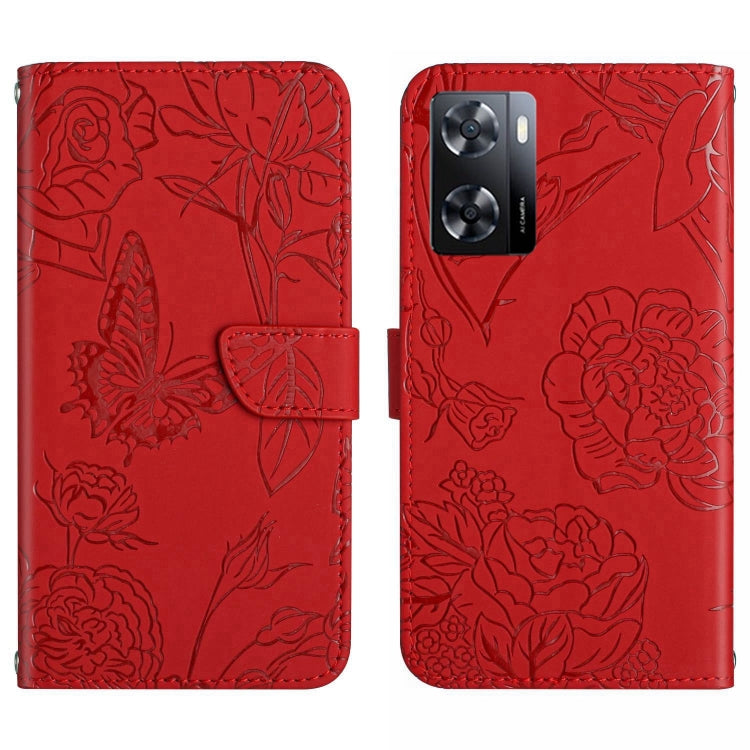 HT03 Skin Feel Butterfly Embossed Flip Leather Phone Case, For Samsung Galaxy S23+ 5G, For Sharp Aquos Sense7 SH-V48, For Xiaomi 12 Lite NE, For Samsung Galaxy A04E, For Samsung Galaxy A14 5G, For OnePlus Nord N300
