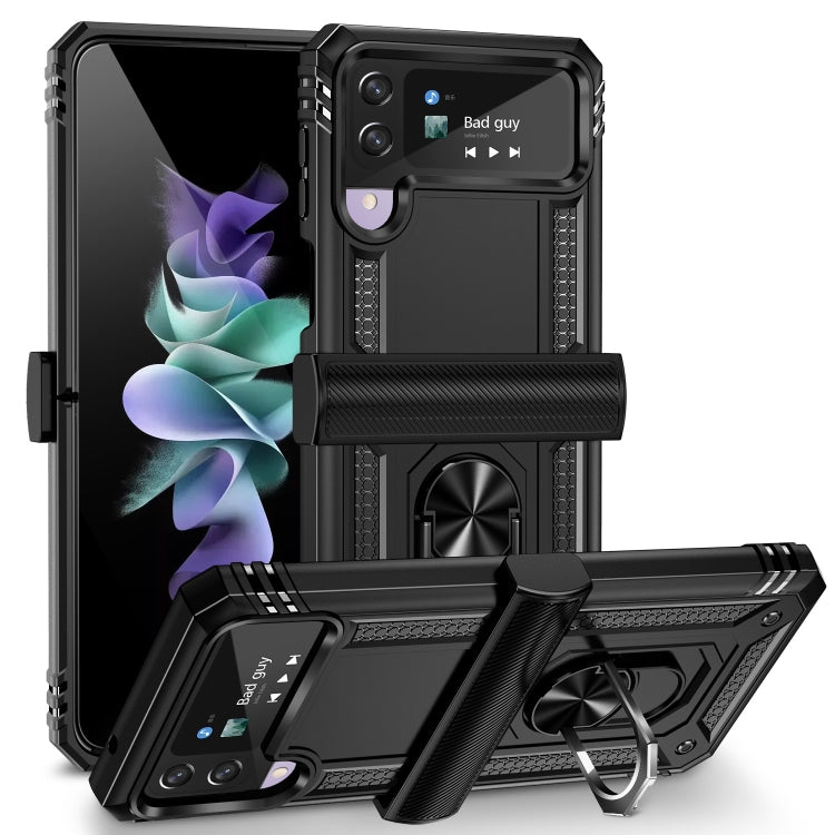Shockproof TPU + PC Protective Phone Case with 360 Degree Rotating Holder, For Samsung Galaxy Z Flip4, For Samsung Galaxy Z Flip3 5G