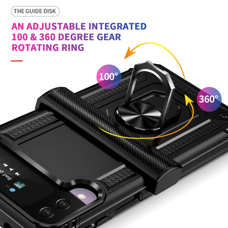 Shockproof TPU + PC Protective Phone Case with 360 Degree Rotating Holder, For Samsung Galaxy Z Flip4, For Samsung Galaxy Z Flip3 5G