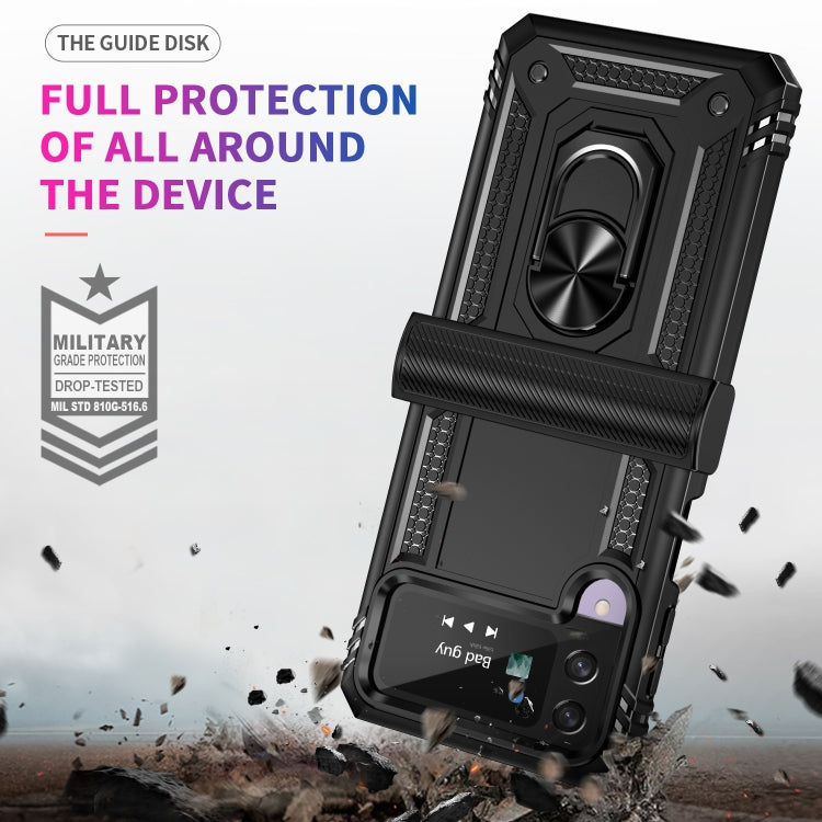 Shockproof TPU + PC Protective Phone Case with 360 Degree Rotating Holder, For Samsung Galaxy Z Flip4, For Samsung Galaxy Z Flip3 5G