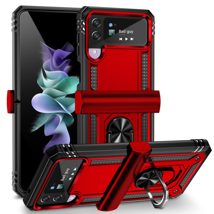 Shockproof TPU + PC Protective Phone Case with 360 Degree Rotating Holder, For Samsung Galaxy Z Flip4, For Samsung Galaxy Z Flip3 5G