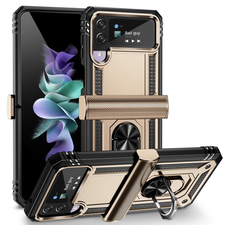 Shockproof TPU + PC Protective Phone Case with 360 Degree Rotating Holder, For Samsung Galaxy Z Flip4, For Samsung Galaxy Z Flip3 5G