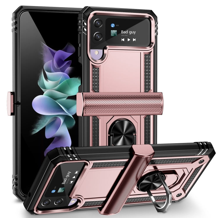Shockproof TPU + PC Protective Phone Case with 360 Degree Rotating Holder, For Samsung Galaxy Z Flip4, For Samsung Galaxy Z Flip3 5G