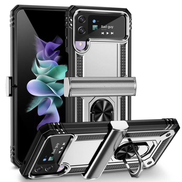 Shockproof TPU + PC Protective Phone Case with 360 Degree Rotating Holder, For Samsung Galaxy Z Flip4, For Samsung Galaxy Z Flip3 5G