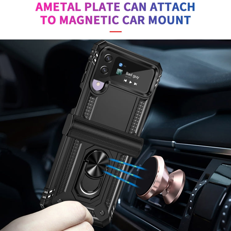 Shockproof TPU + PC Protective Phone Case with 360 Degree Rotating Holder, For Samsung Galaxy Z Flip4, For Samsung Galaxy Z Flip3 5G