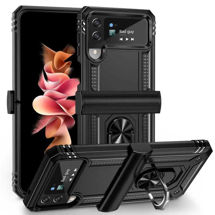 Shockproof TPU + PC Protective Phone Case with 360 Degree Rotating Holder, For Samsung Galaxy Z Flip4, For Samsung Galaxy Z Flip3 5G