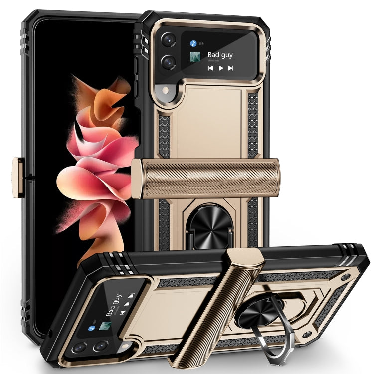 Shockproof TPU + PC Protective Phone Case with 360 Degree Rotating Holder, For Samsung Galaxy Z Flip4, For Samsung Galaxy Z Flip3 5G