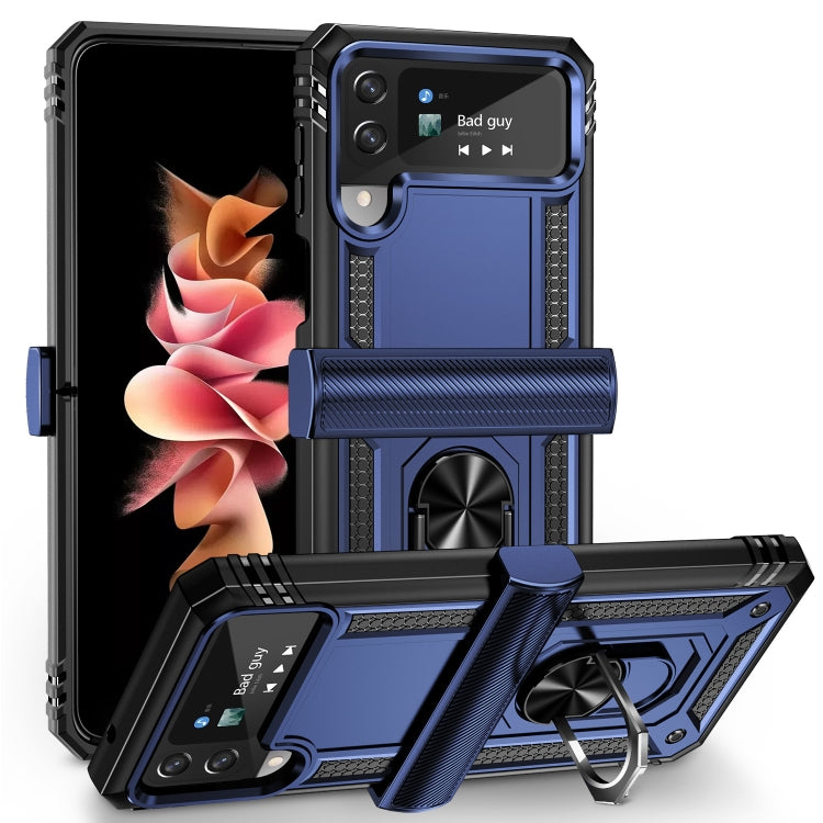 Shockproof TPU + PC Protective Phone Case with 360 Degree Rotating Holder, For Samsung Galaxy Z Flip4, For Samsung Galaxy Z Flip3 5G