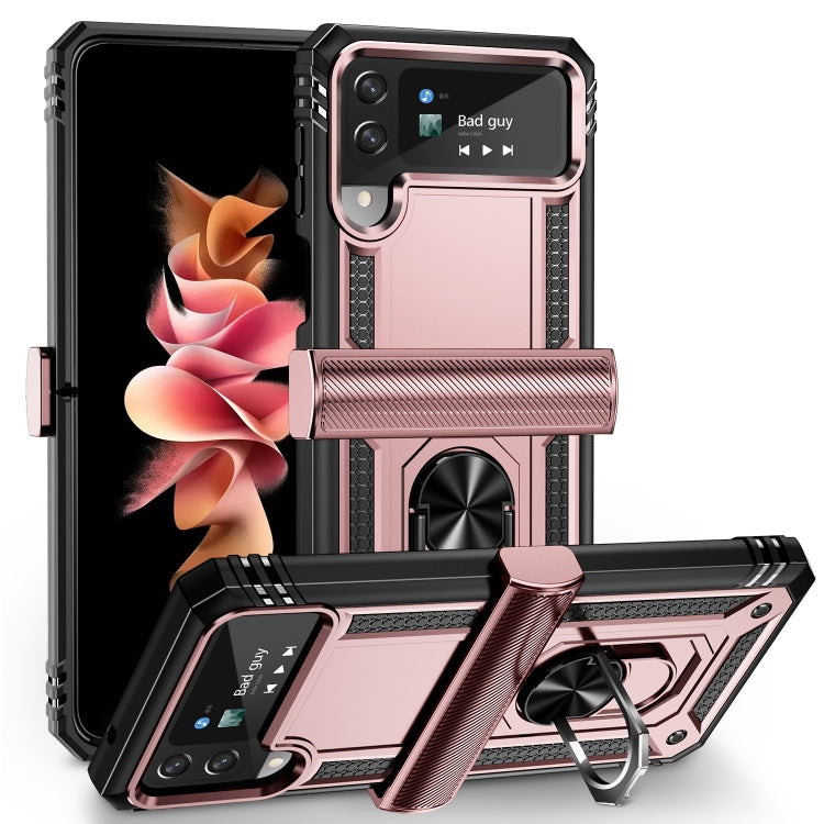 Shockproof TPU + PC Protective Phone Case with 360 Degree Rotating Holder, For Samsung Galaxy Z Flip4, For Samsung Galaxy Z Flip3 5G