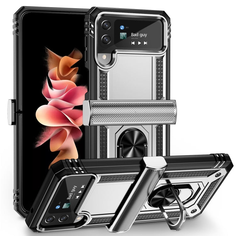 Shockproof TPU + PC Protective Phone Case with 360 Degree Rotating Holder, For Samsung Galaxy Z Flip4, For Samsung Galaxy Z Flip3 5G