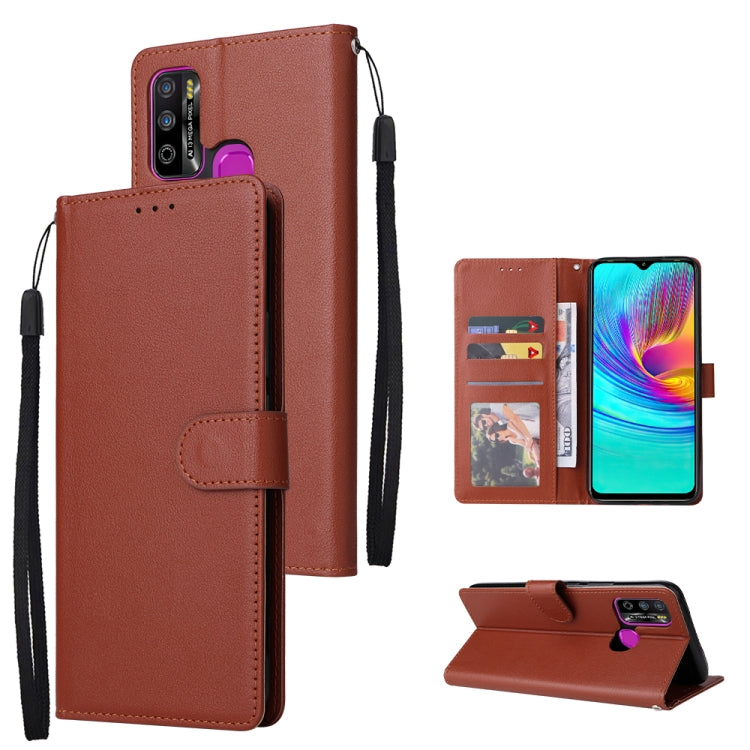 Multifunctional Horizontal Flip Leather Case with Three Card Slot, For Infinix Hot 10i, For Infinix Hot 9 Play, For Infinix Smart 5, For Realme 9i, For Realme 8i, For Realme C21Y / C25Y