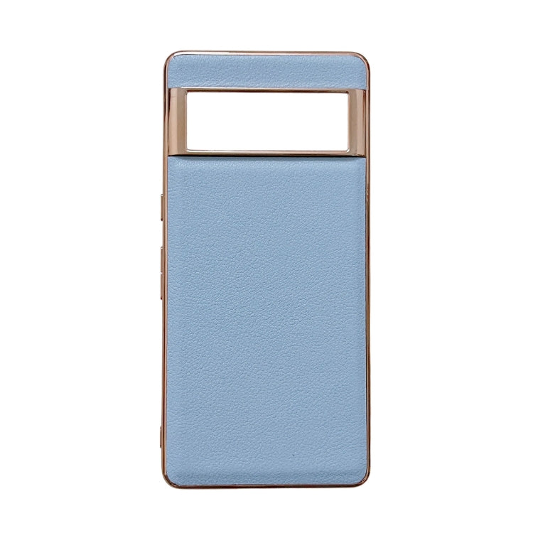 Waves Series Nano Electroplating Genuine Leather Phone Case, For Google Pixel 6, For Google Pixel 6 Pro, For Google Pixel 6a, For Google Pixel 7, For Huawei Enjoy 50 4G