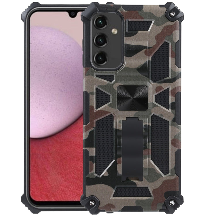 Camouflage Armor Kickstand TPU + PC Magnetic Phone Case, For Samsung Galaxy A14 5G