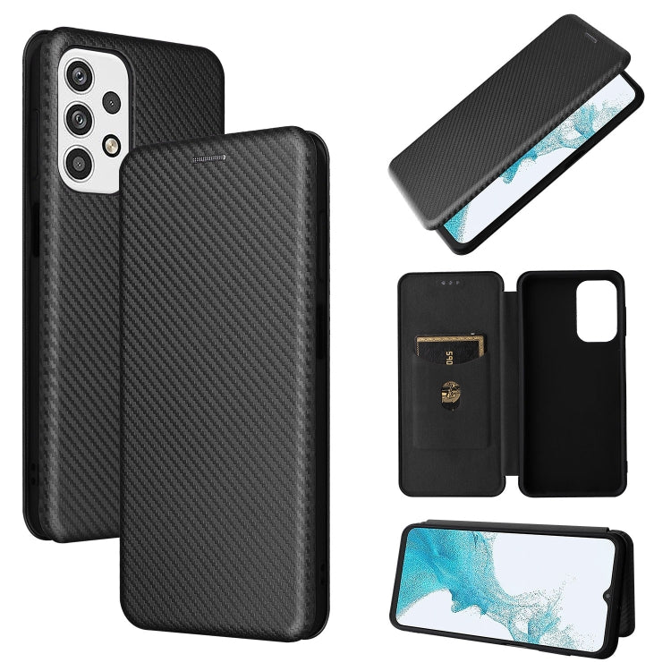 Carbon Fiber Texture Leather Phone Case, For Samsung Galaxy A23 4G Global