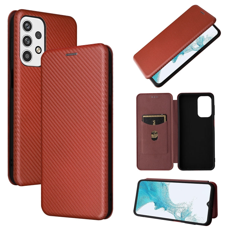 Carbon Fiber Texture Leather Phone Case, For Samsung Galaxy A23 4G Global