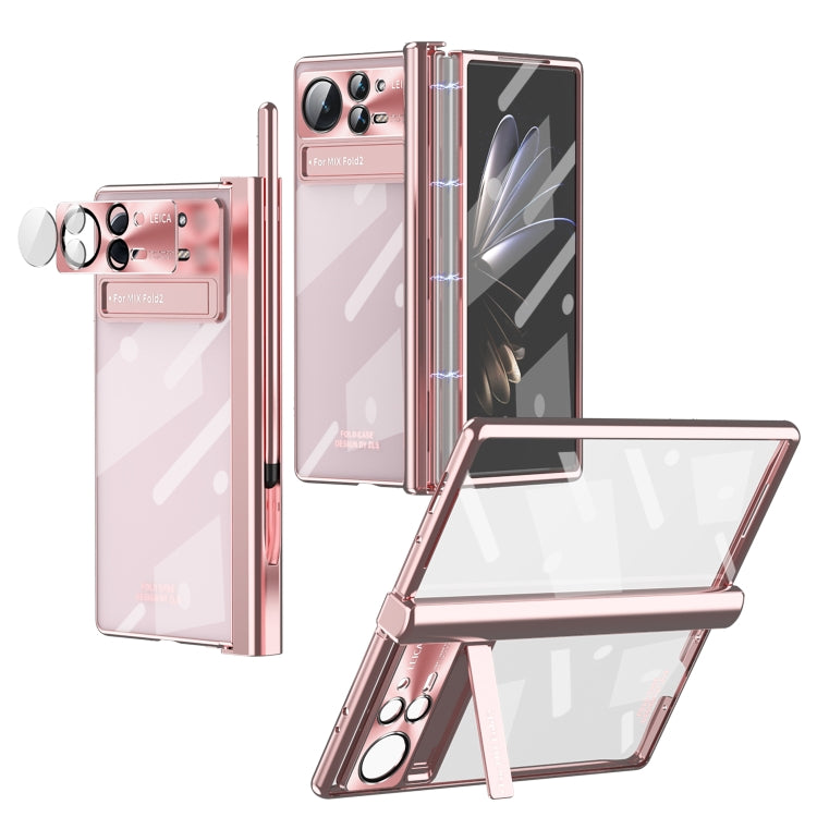 Magnetic Hinges Plating Phone Case with Holder, For Xiaomi Mix Fold 2