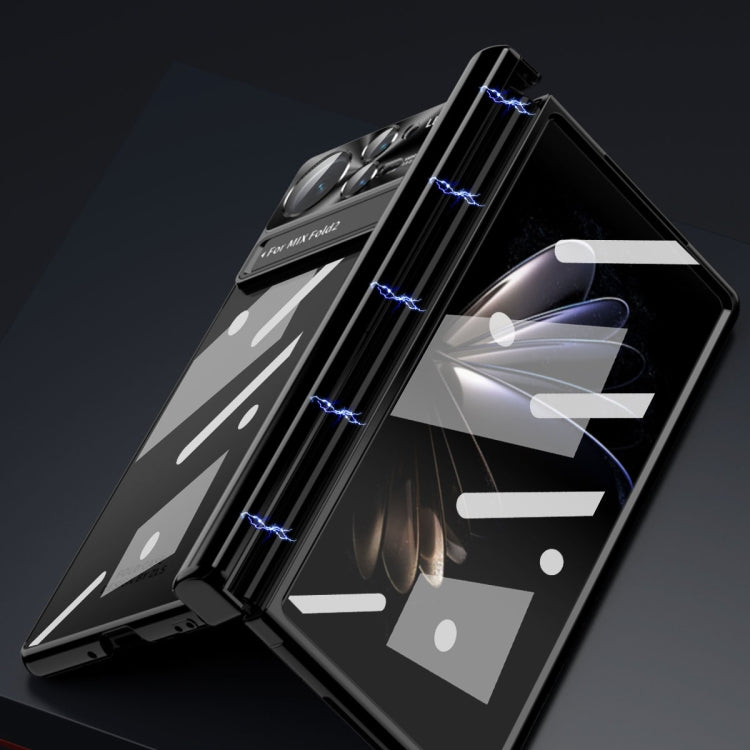 Magnetic Hinges Plating Phone Case with Holder, For Xiaomi Mix Fold 2