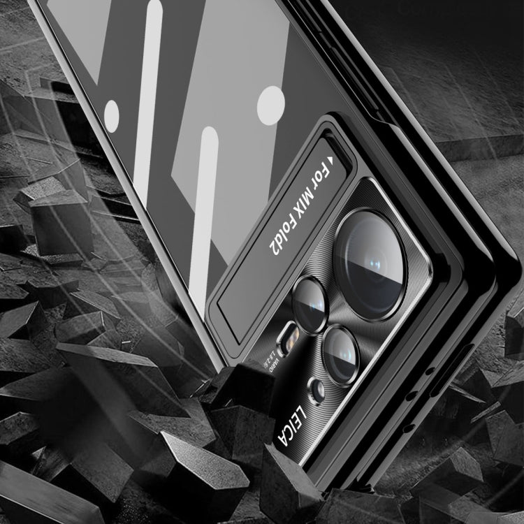 Magnetic Hinges Plating Phone Case with Holder, For Xiaomi Mix Fold 2