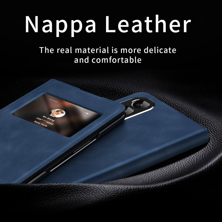 Mature Window View Flip Leather Phone Case, For Samsung Galaxy Z Fold4, For Samsung Galaxy Z Fold3 5G, For Samsung Galaxy Z Fold2 5G