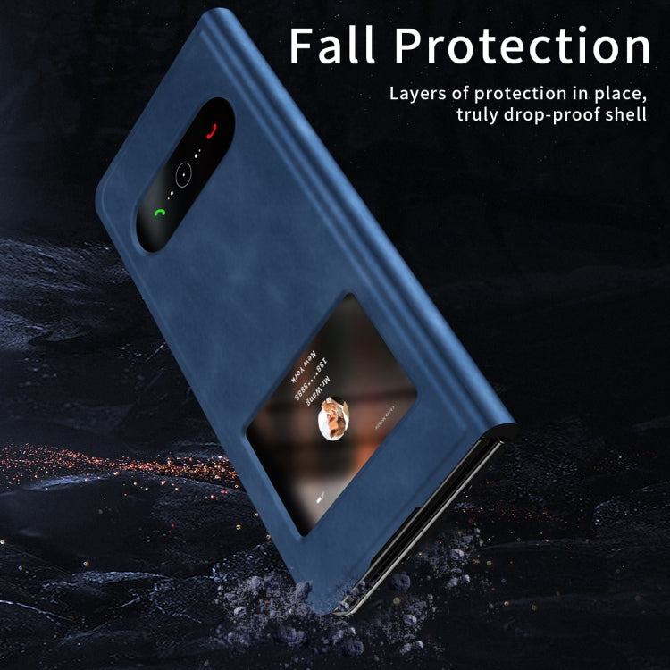 Mature Window View Flip Leather Phone Case, For Samsung Galaxy Z Fold4, For Samsung Galaxy Z Fold3 5G, For Samsung Galaxy Z Fold2 5G