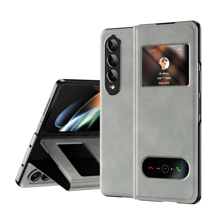 Mature Window View Flip Leather Phone Case, For Samsung Galaxy Z Fold4, For Samsung Galaxy Z Fold3 5G, For Samsung Galaxy Z Fold2 5G