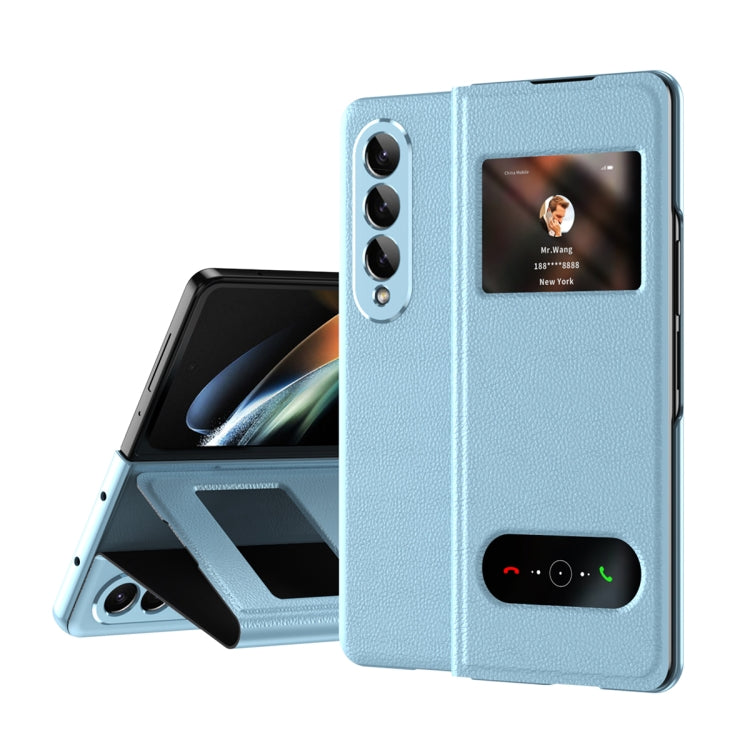 Mature Window View Flip Leather Phone Case, For Samsung Galaxy Z Fold4, For Samsung Galaxy Z Fold3 5G, For Samsung Galaxy Z Fold2 5G