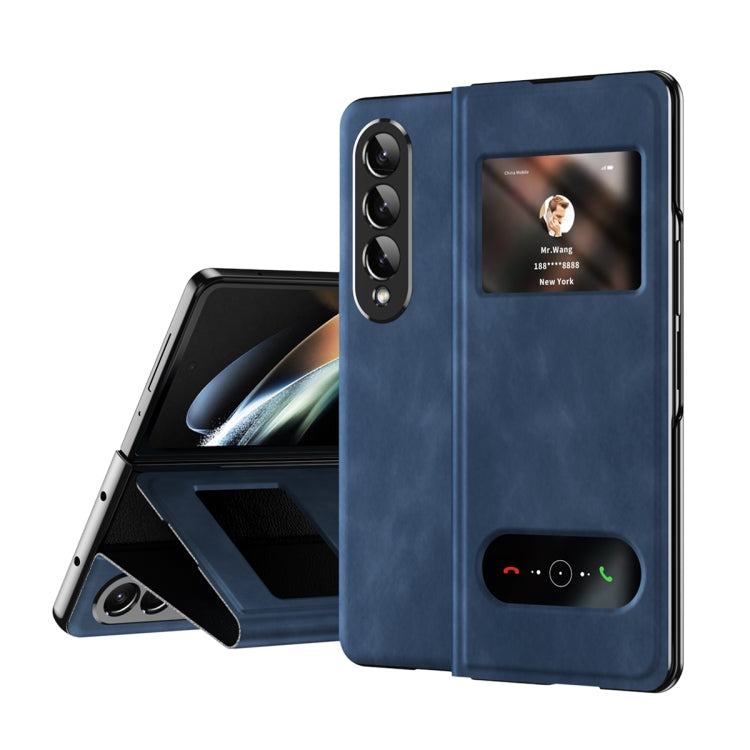 Mature Window View Flip Leather Phone Case, For Samsung Galaxy Z Fold4, For Samsung Galaxy Z Fold3 5G, For Samsung Galaxy Z Fold2 5G
