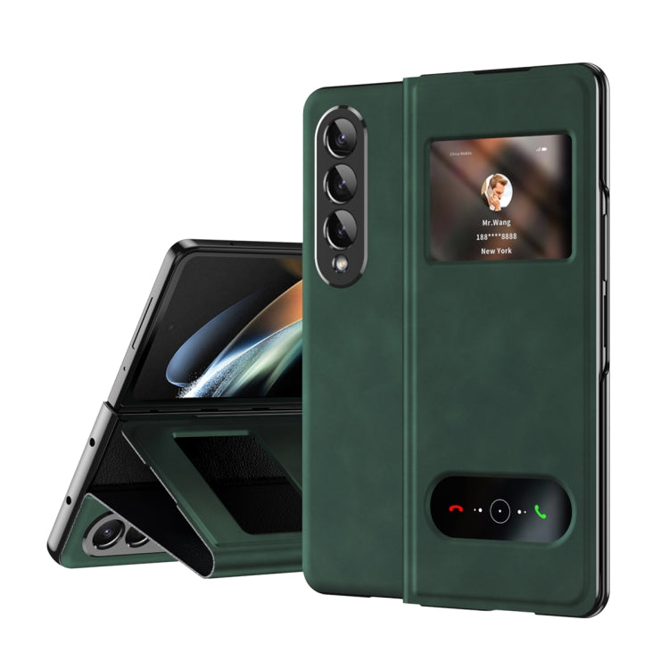 Mature Window View Flip Leather Phone Case, For Samsung Galaxy Z Fold4, For Samsung Galaxy Z Fold3 5G, For Samsung Galaxy Z Fold2 5G