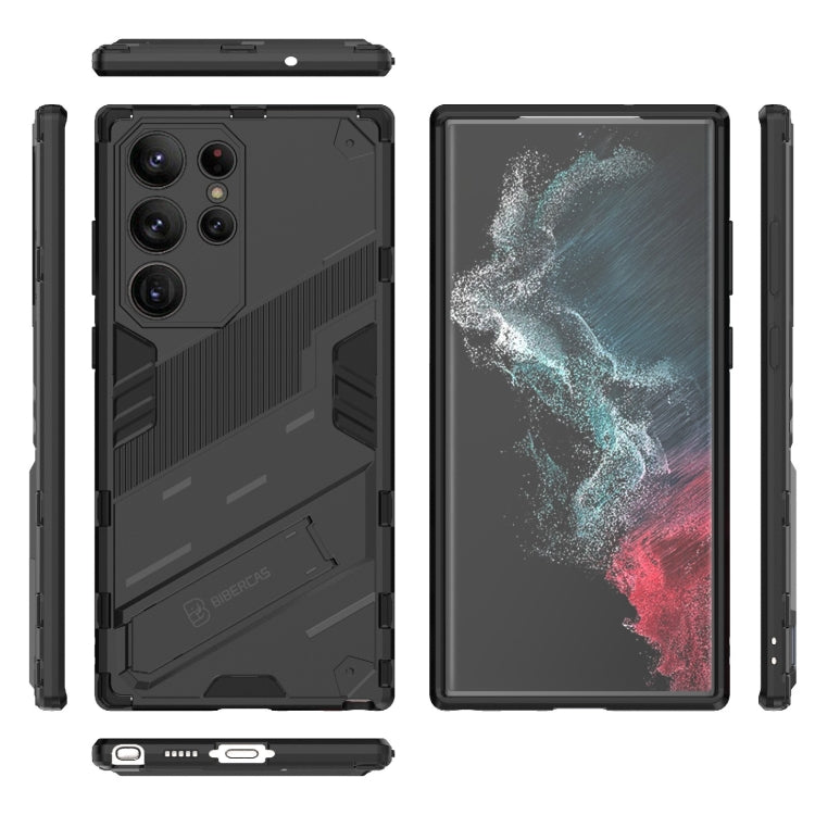 Punk Armor 2 in 1 PC + TPU Shockproof Phone Case with Invisible Holder, For Samsung Galaxy S23 Ultra 5G, For Samsung Galaxy S23+ 5G, For Samsung Galaxy S23 5G