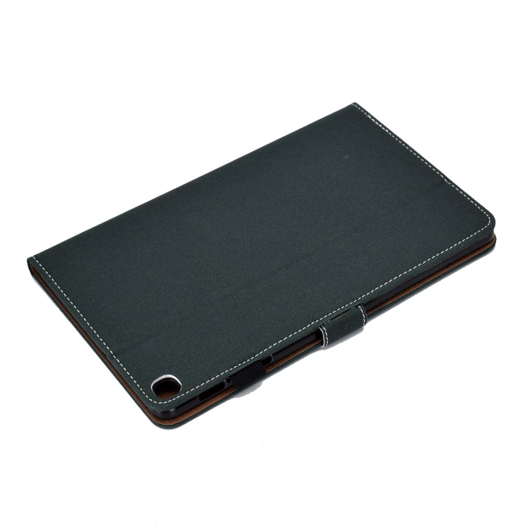 Sewing Thread Horizontal Solid Color Flat Leather Case with Sleep Function & Pen Cover & Anti Skid Strip & Card Slot & Holder, For Galaxy Tab S6 Lite